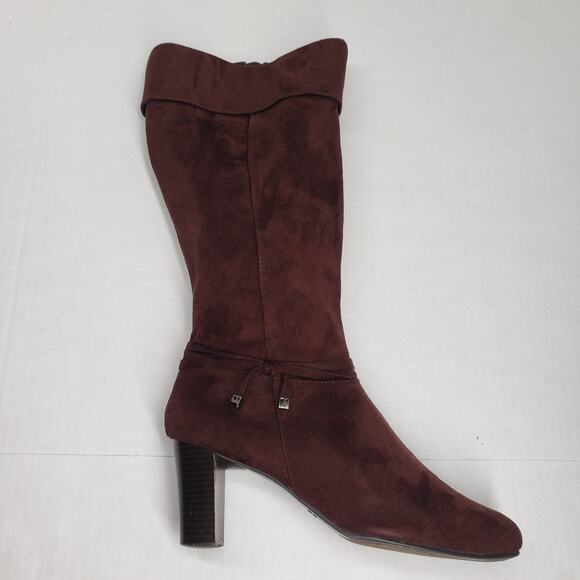 Predictions Shoes - Predictions Faux Suede Knee High Boots Women 10 Wide Brown Slouchy Bohemian Fall